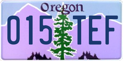 OR license plate 015TEF