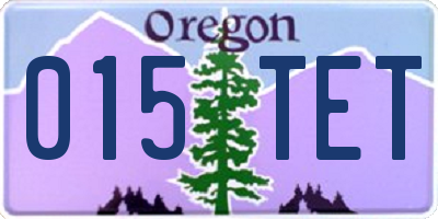 OR license plate 015TET