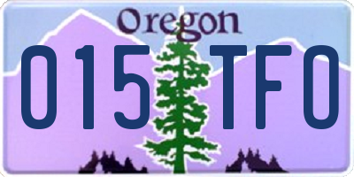 OR license plate 015TFO