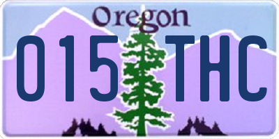 OR license plate 015THC