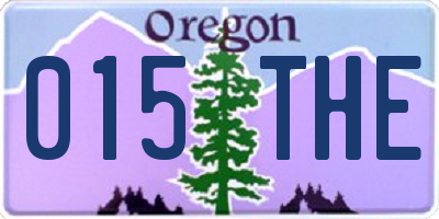 OR license plate 015THE