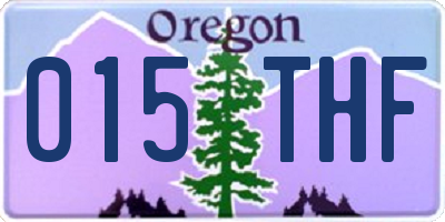 OR license plate 015THF