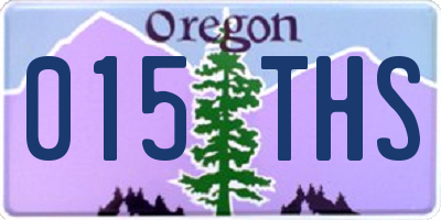 OR license plate 015THS