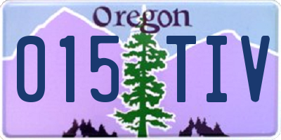 OR license plate 015TIV