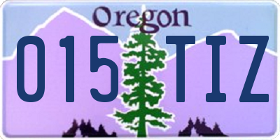 OR license plate 015TIZ