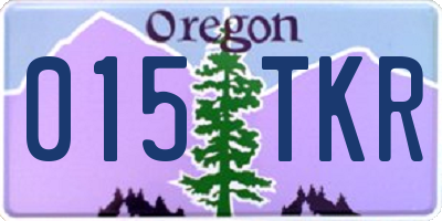 OR license plate 015TKR