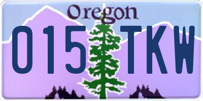 OR license plate 015TKW