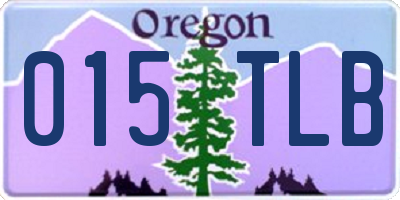 OR license plate 015TLB