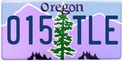 OR license plate 015TLE