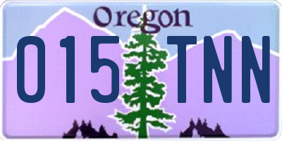 OR license plate 015TNN