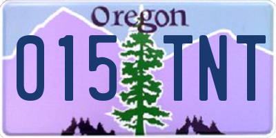 OR license plate 015TNT
