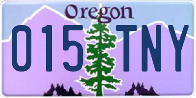 OR license plate 015TNY