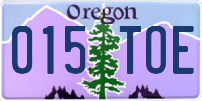 OR license plate 015TOE