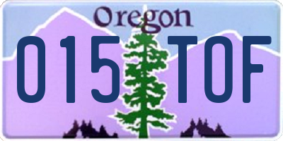 OR license plate 015TOF
