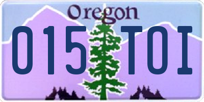 OR license plate 015TOI