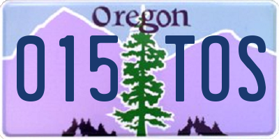 OR license plate 015TOS