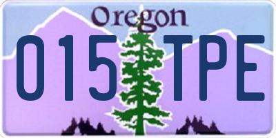OR license plate 015TPE