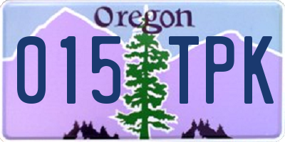 OR license plate 015TPK