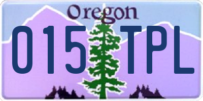 OR license plate 015TPL