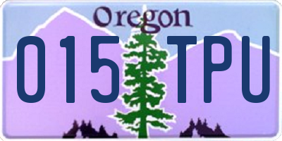 OR license plate 015TPU