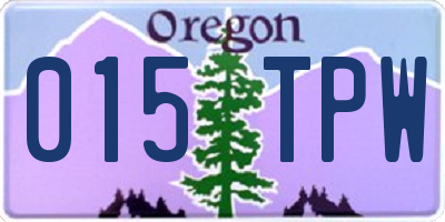 OR license plate 015TPW