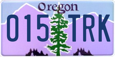 OR license plate 015TRK
