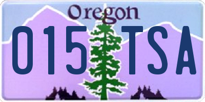 OR license plate 015TSA