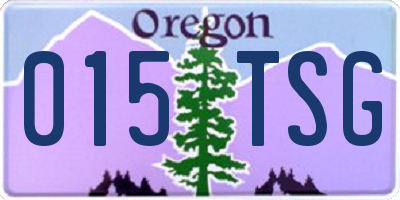 OR license plate 015TSG