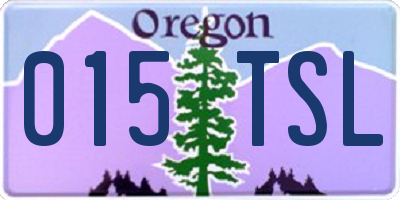 OR license plate 015TSL