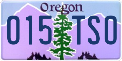 OR license plate 015TSO