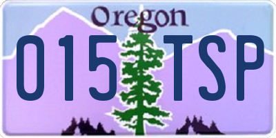 OR license plate 015TSP