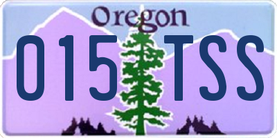OR license plate 015TSS