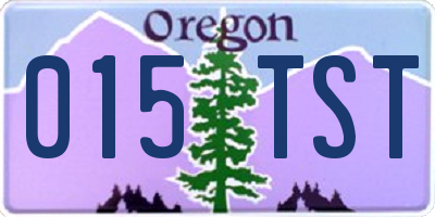 OR license plate 015TST