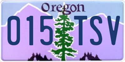 OR license plate 015TSV