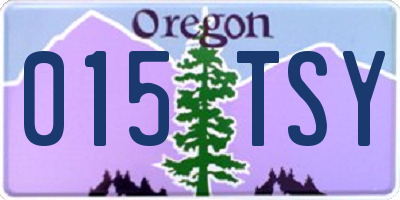 OR license plate 015TSY