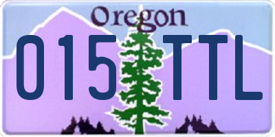 OR license plate 015TTL
