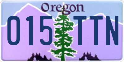 OR license plate 015TTN