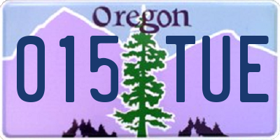OR license plate 015TUE