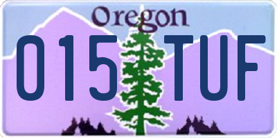 OR license plate 015TUF