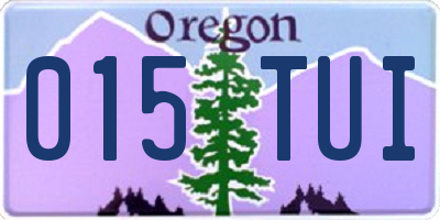 OR license plate 015TUI