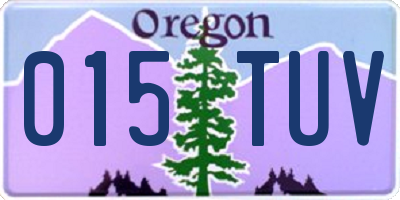 OR license plate 015TUV