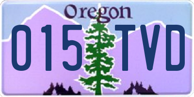 OR license plate 015TVD