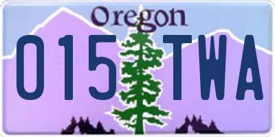 OR license plate 015TWA