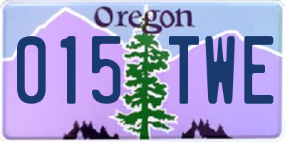 OR license plate 015TWE