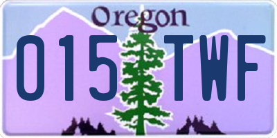 OR license plate 015TWF