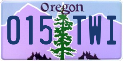 OR license plate 015TWI