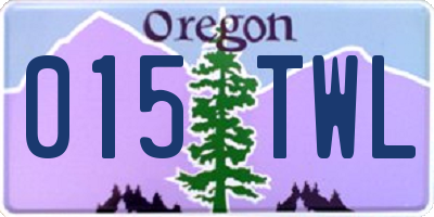OR license plate 015TWL