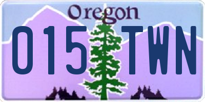 OR license plate 015TWN