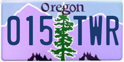 OR license plate 015TWR