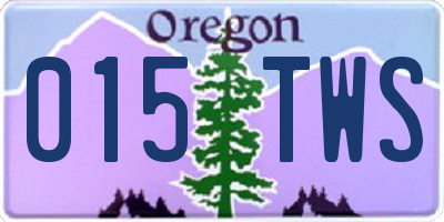 OR license plate 015TWS